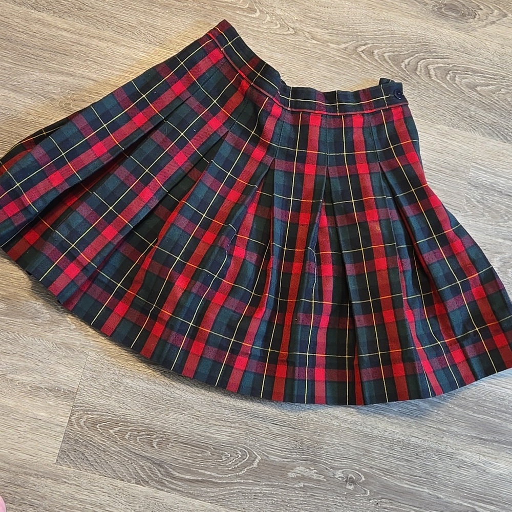 Plaid Pleated Private School Girl Skirt Sz 12